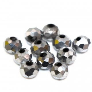 Бусины рондели 6*4мм (гальваническое серебряное напыление)